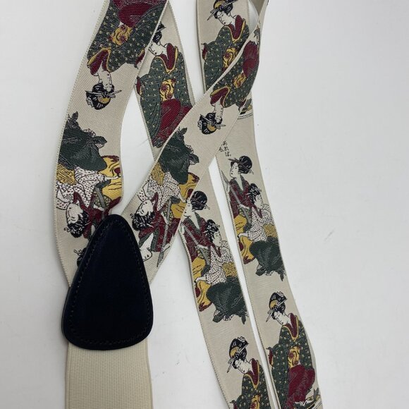 trafalgar limited edition asian geisha silk leather braces suspenders - Picture 3 of 3